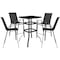 Flash Furniture 5 Piece Glass Bar Patio Table Set with 4 Barstools TLH-073H092H4-B-GG - alternate 3